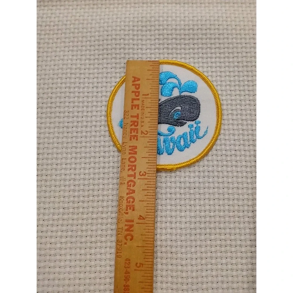 Vintage Hawaii Souvenir Patch Embroidered Gray Whale‎ Badge Hawaii Patch